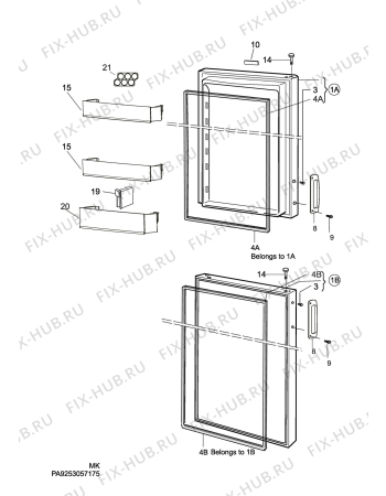 Взрыв-схема холодильника Electrolux EN3002AHW - Схема узла C10 Door